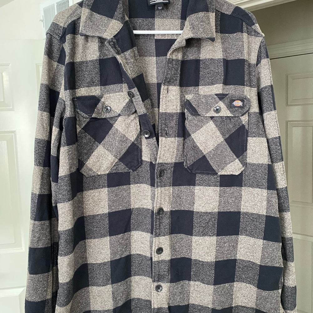 Dickies Black and Gray Plaid Shirt